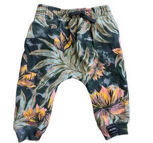 Volcom Sweatpants Pants Black Tropical Leaf Floral Print Baby Boy 6-9 Months